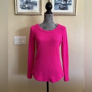 Aqua 100% Cashmere Hot Pink Scoop Neck Sweater From Bloomingdale's